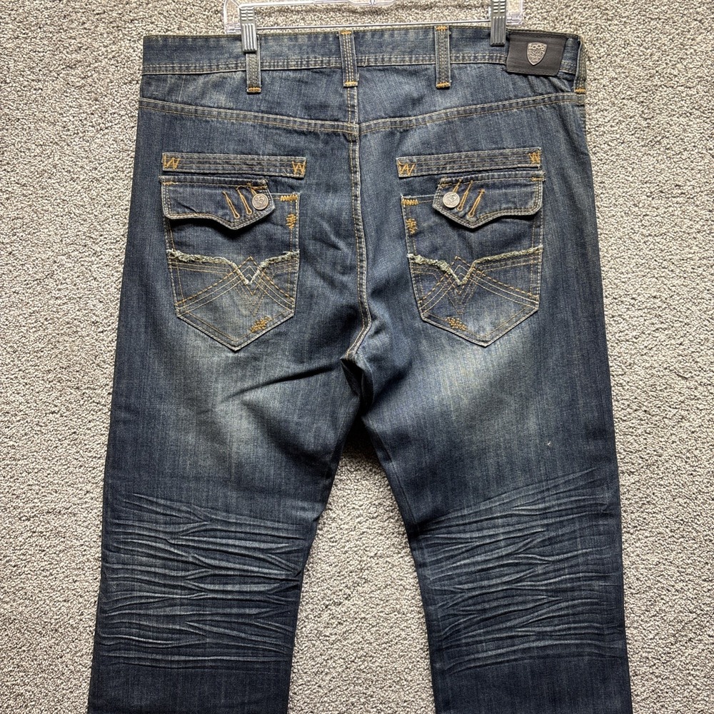 Vintage‎ Basic Code Jeans Mens 40x30 Moto Baggy Skater Denim Grunge Wide Leg Y2K